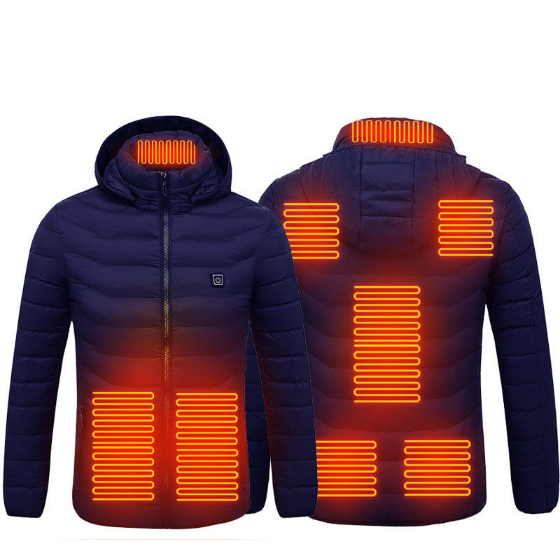 New Heated Jacket Coat USB Electric Jacket Cotton Coat Heater Thermal Clothing Heating Vest Men's Clothes Winter null