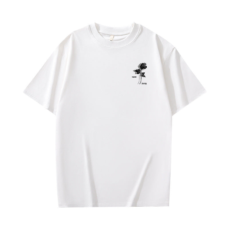 Cotton Heavy T-shirt Men's Summer Short Sleeve