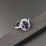 Luxury Zircon Round Ring Full Of Diamonds Ring Engagement Wedding First Ornament