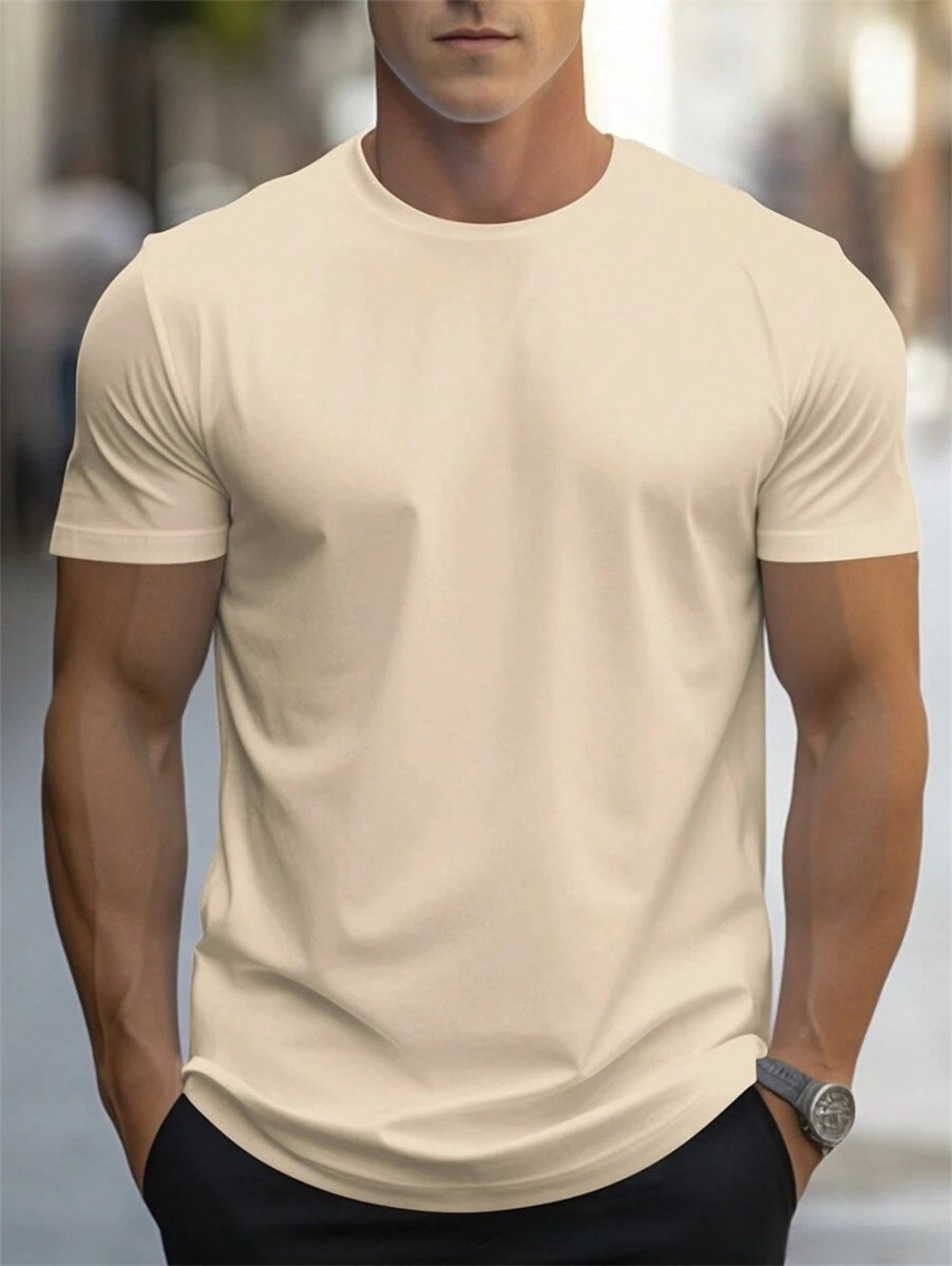 American T-shirt Printing Retro Short Sleeve Men Apricot American T-shirt Printing Retro Short Sleeve Men - shop_name