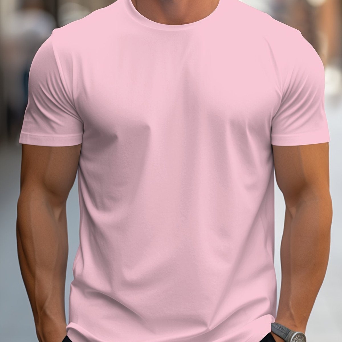 American T-shirt Printing Retro Short Sleeve Men Pink American T-shirt Printing Retro Short Sleeve Men - shop_name