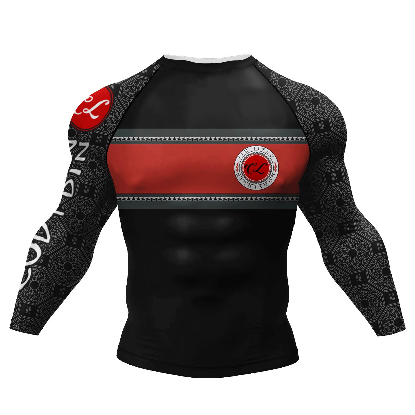 Printed Long Sleeve Breathable Sports Fitness Bottoming Shirt Men