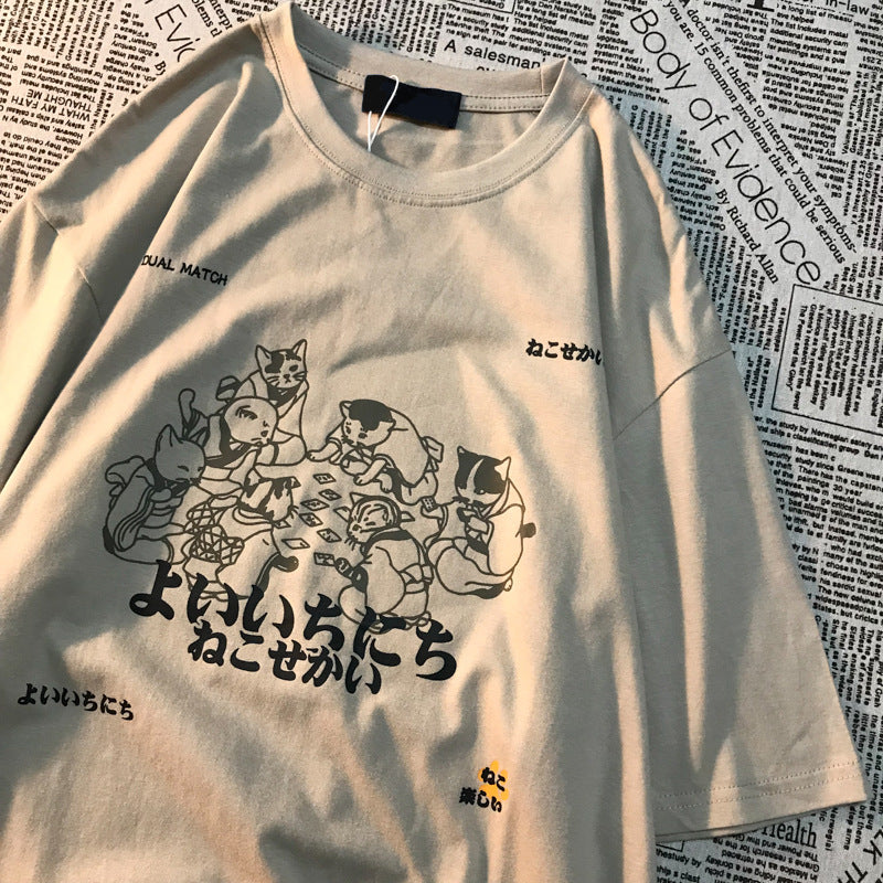 It's Like A New Year American Retro Fun Printed Short Sleeve