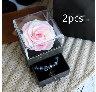 Eternal Flower Rose Jewelry Box for Birthday Presents Valentines Day Wedding Gift null