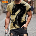 Dragon Pattern T-shirt 3D Printing Men's Short Sleeve Top