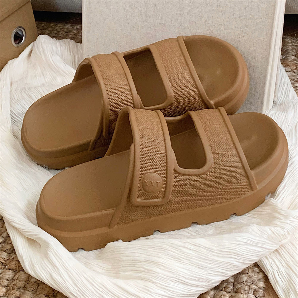 Casual Double-straped Slippers Comfortable Platform Beach Shoes null