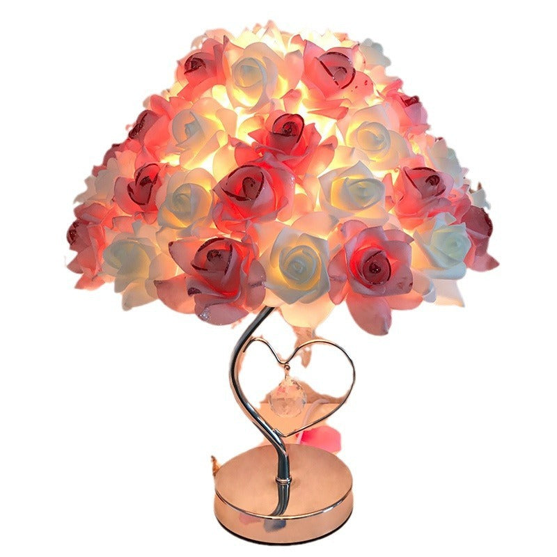 Creative Simple European Table Lamp Bedroom Bedside Rose null