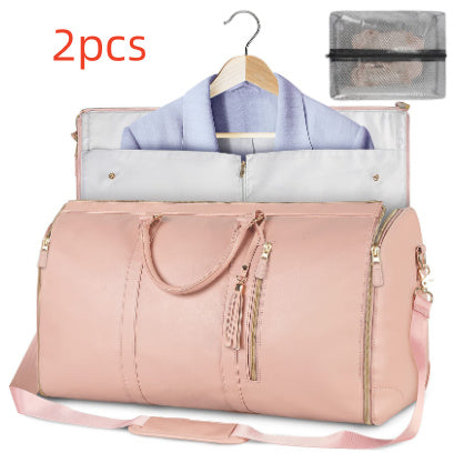 Large Capacity Travel Duffle Bag Women's Handbag Folding Suit Bag Waterproof Clothes Totes null