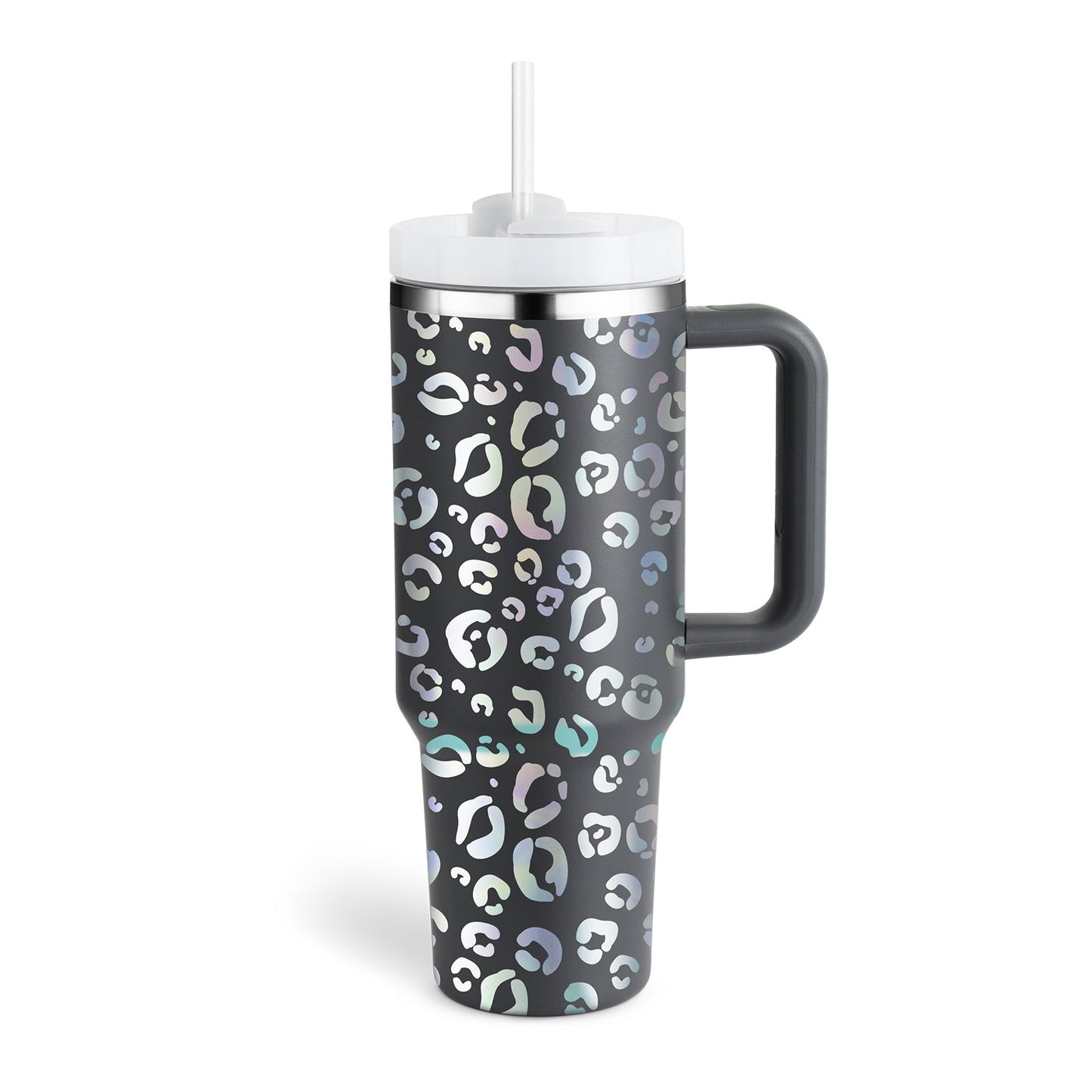 40oz Straw Coffee Mug With Handle Portable Car Stainless Steel Water Bottle Large Capacity Travel Bisphenol A Free Mug null