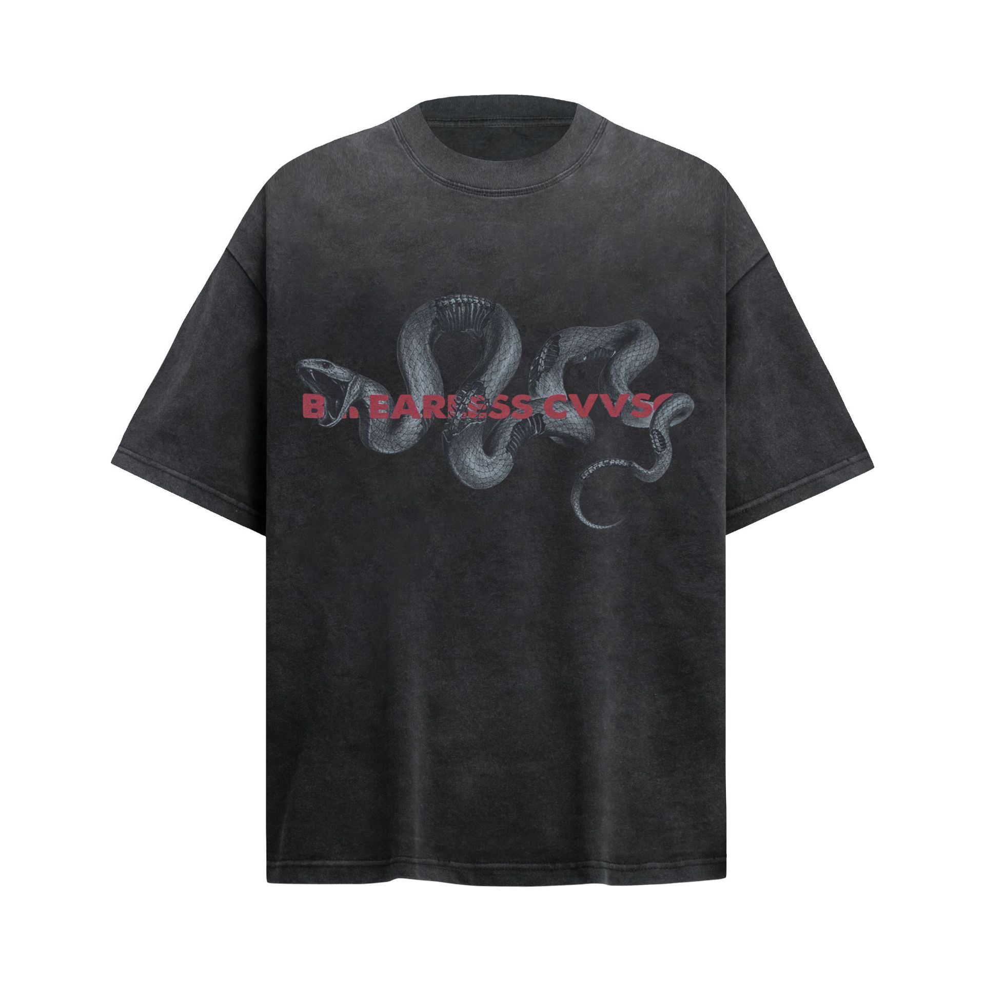 Men's Snake Year Pattern Design Loose High-end Short Sleeve