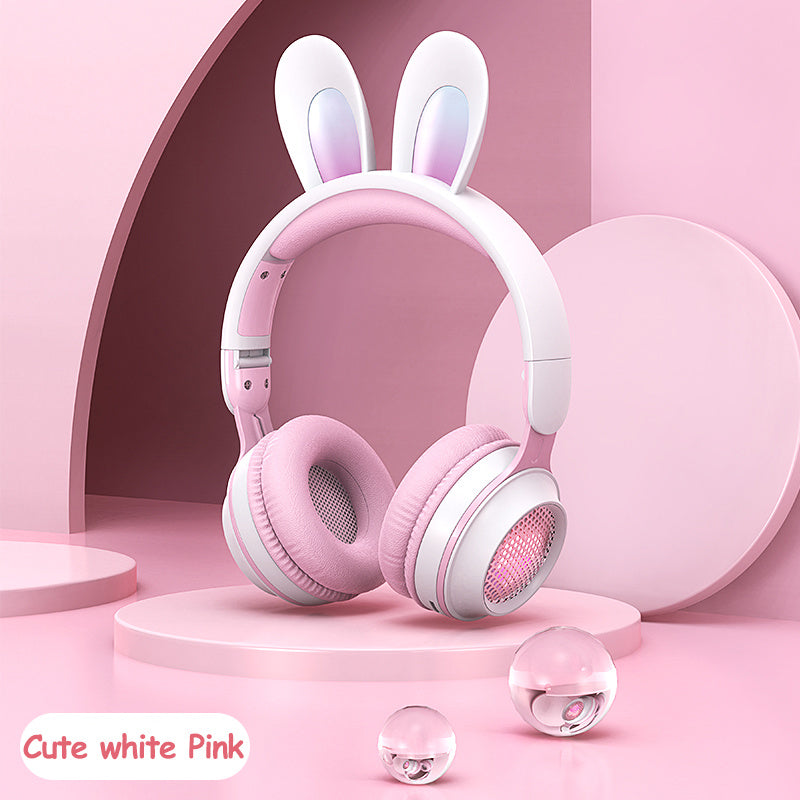 Rabbit Ear Headphones Wireless Luminous Extendable Wheat Headphones null