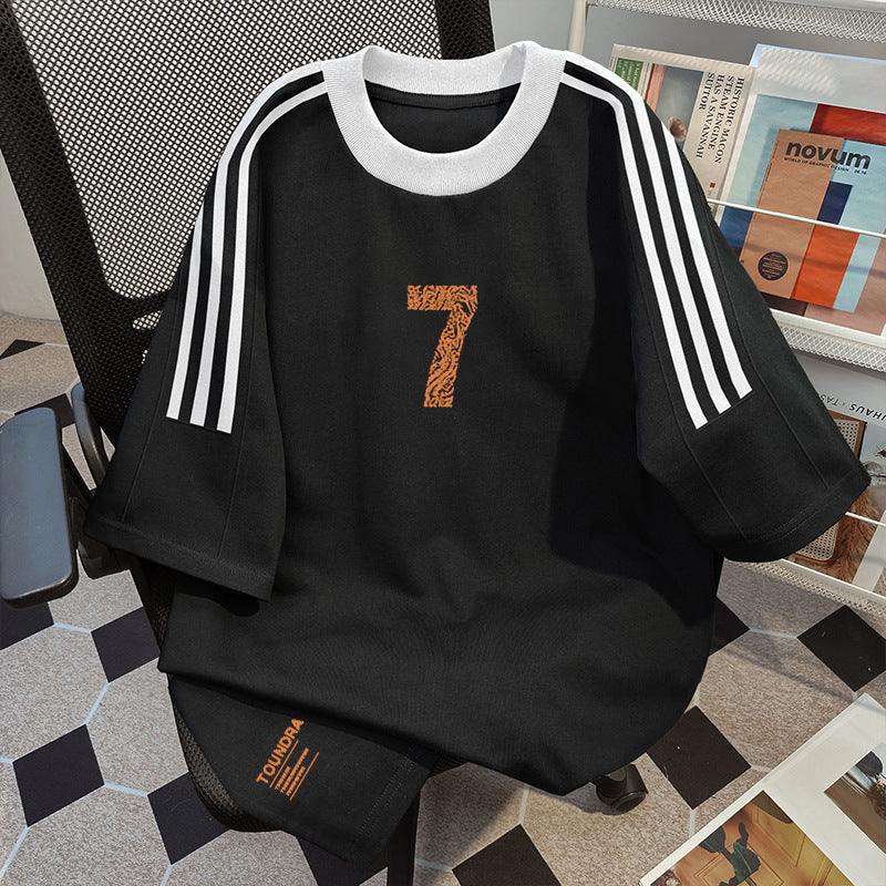 Heavy Short Sleeve Vintage Bottoming Shirt Cotton