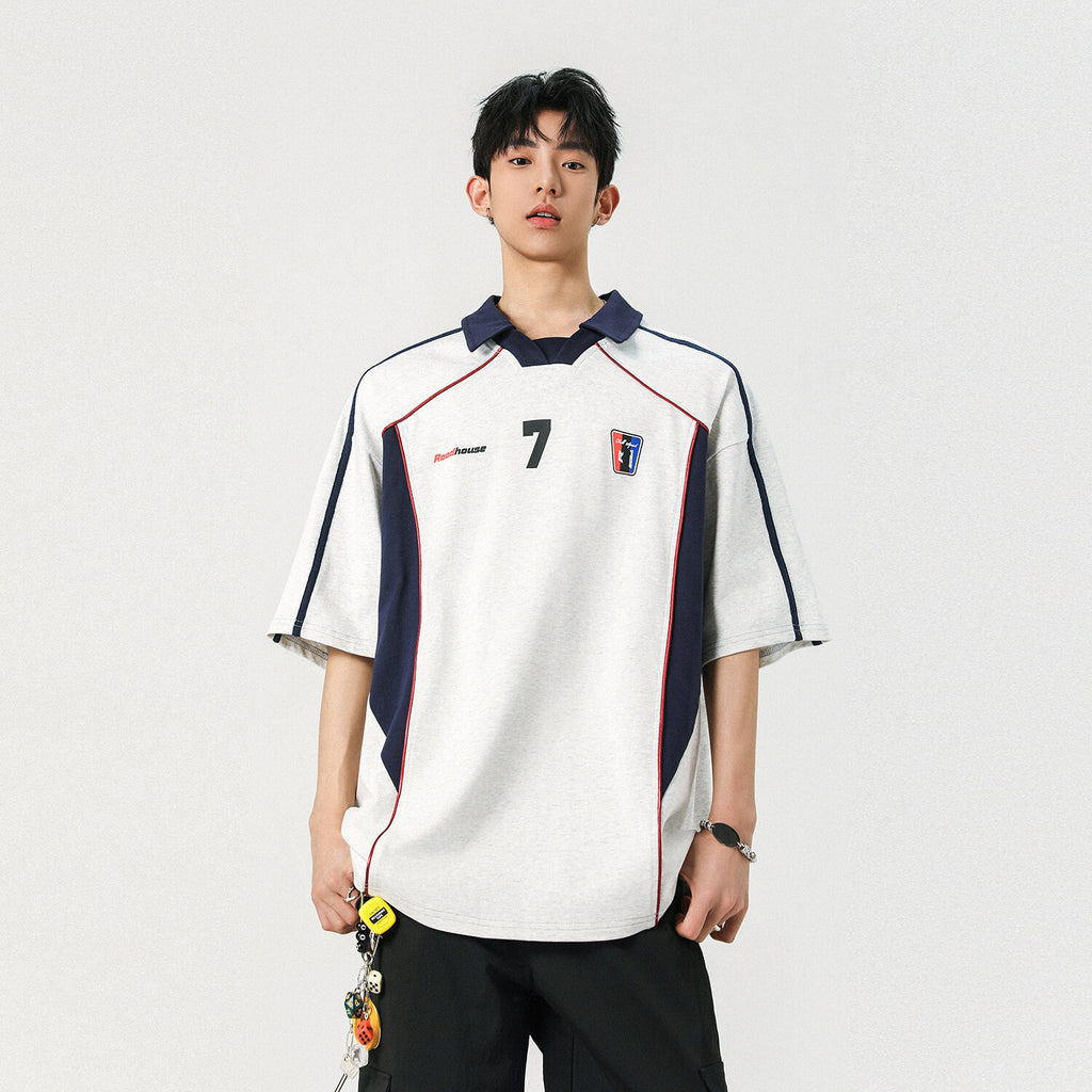 Sports Style Stitching Printing Polo Shirt Short-sleeved T-shirt