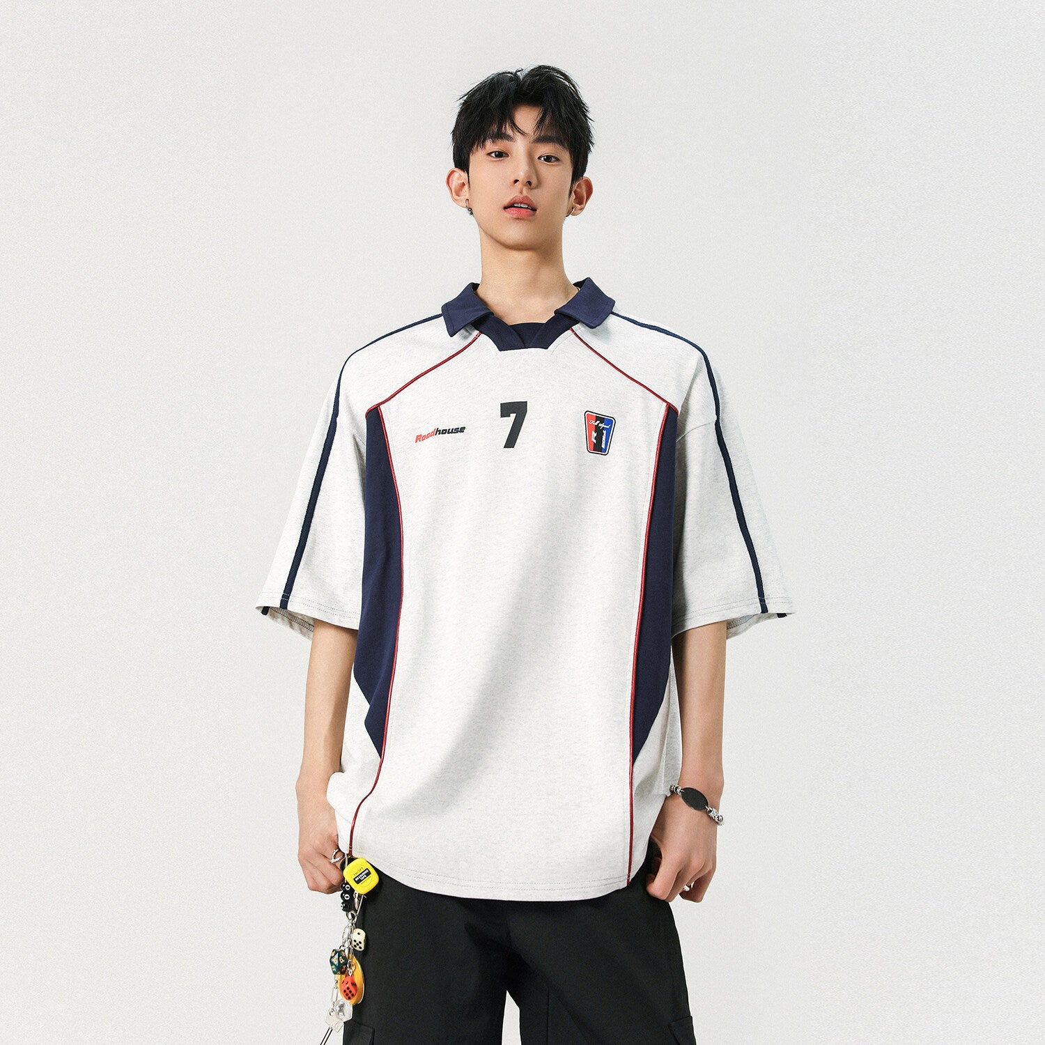 Sports Style Stitching Printing Polo Shirt Short-sleeved T-shirt