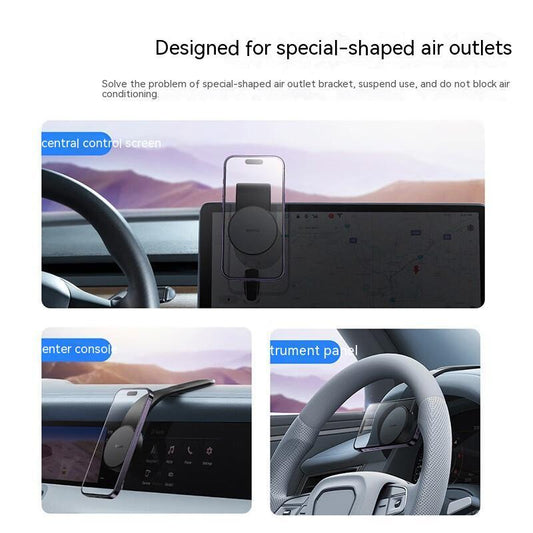 Magnetic Bendable Car Mobile Phone Holder Wireless Charger Phone Holder 15W Car Dash Mount Compatible With Phone null