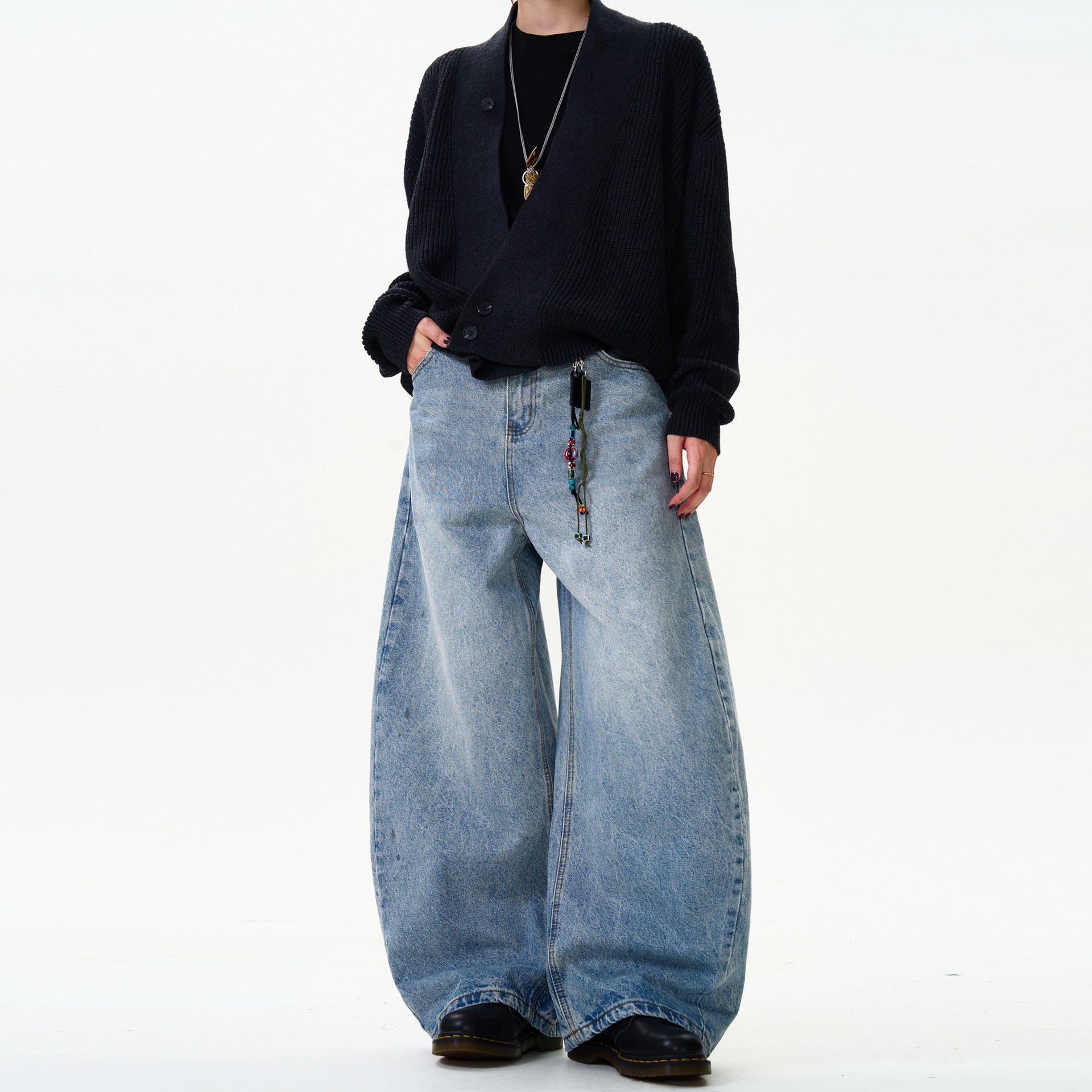 Classic Washed Machete Jeans For Men And Women