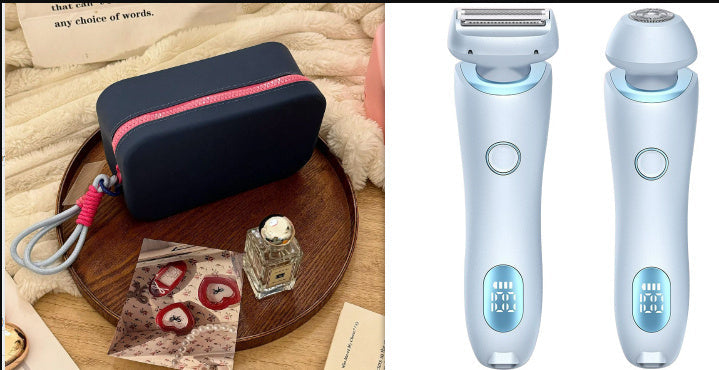 2 In 1 Hair Removal Epilator USB Rechargeable Trimmer Women Body Razor Face Leg Armpit Bikini Hand Pubic Shaver Hair Remover null