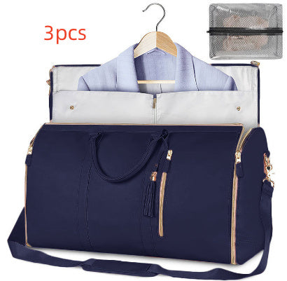 Large Capacity Travel Duffle Bag Women's Handbag Folding Suit Bag Waterproof Clothes Totes null