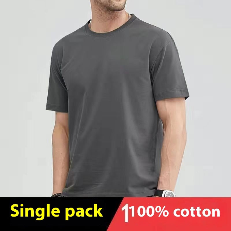 Short-sleeved T-shirt Solid Color Loose Round Neck