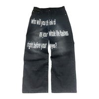 Men's Retro Letter Printed Minimalist Wide Leg Pants