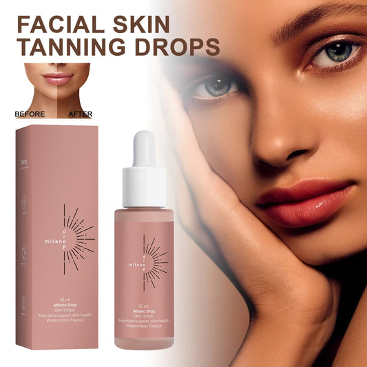 Tanning Face Serum Face Body Tanning Bed Outdoor Fine Line Repair Skin Serum Dark Bronzer Self Tanning Serum Drops null