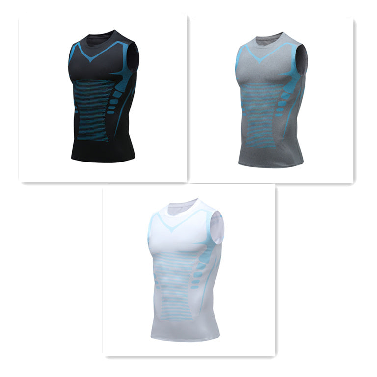 Men's Exercise Workout Quick-drying Breathable Slim Fit Tight Stretch Vest null