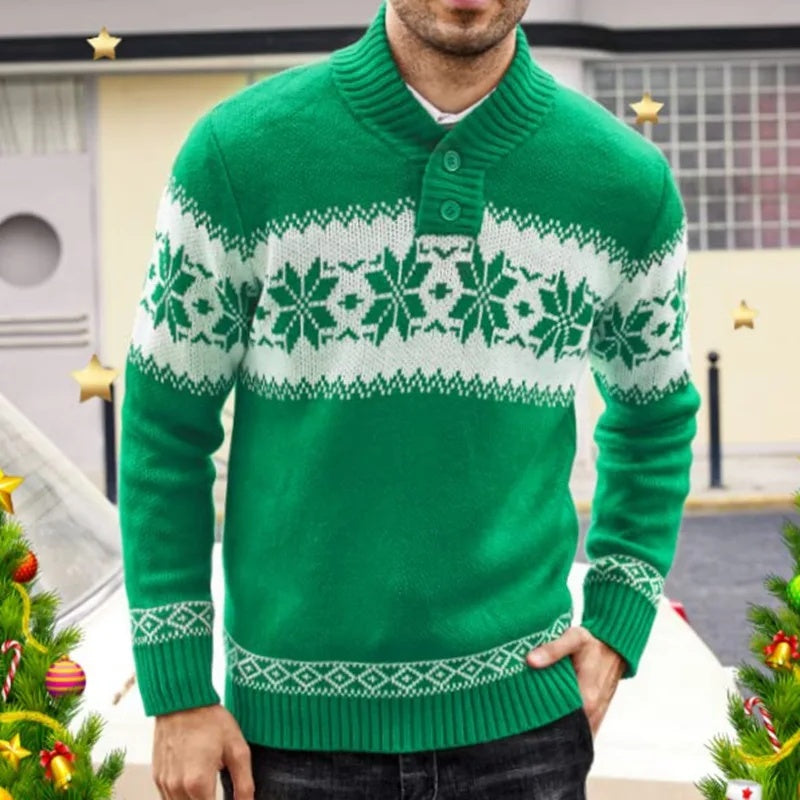 Men's New Pullover Sweater Autumn And Winter Long Sleeved Christmas Casual Fashion Jacquard Knitted Sweater Clothing For Men null