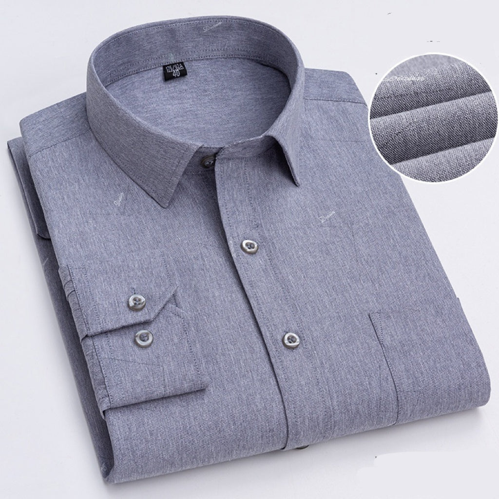 Men's Plaid Long-Sleeve Lightweight Casual Shirt For Middle-Aged And Elderly Men