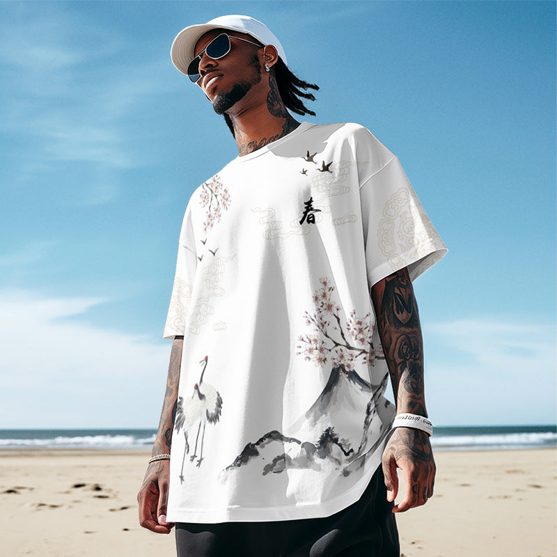 Sports T-shirt Men's Mesh Hip Hop Trend Short-sleeved Shirt