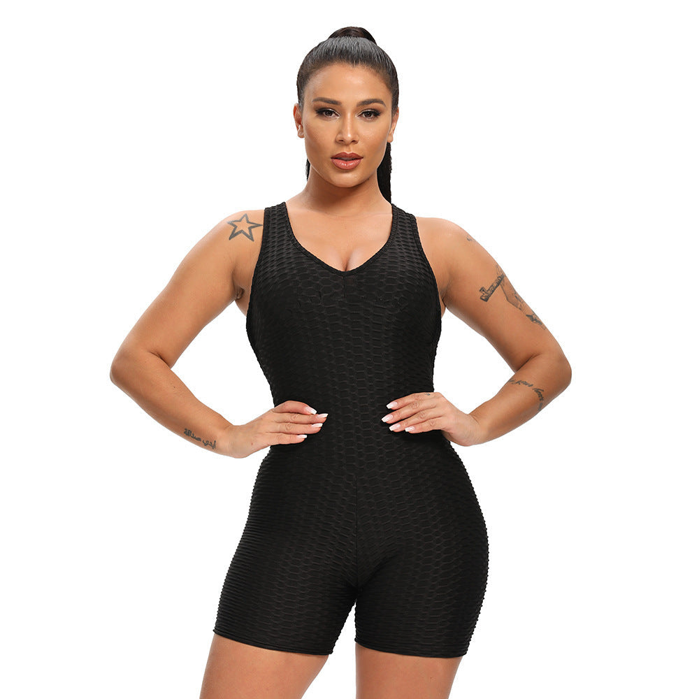 Women's Sports And Fitness Slim Jacquard One-piece Shorts null