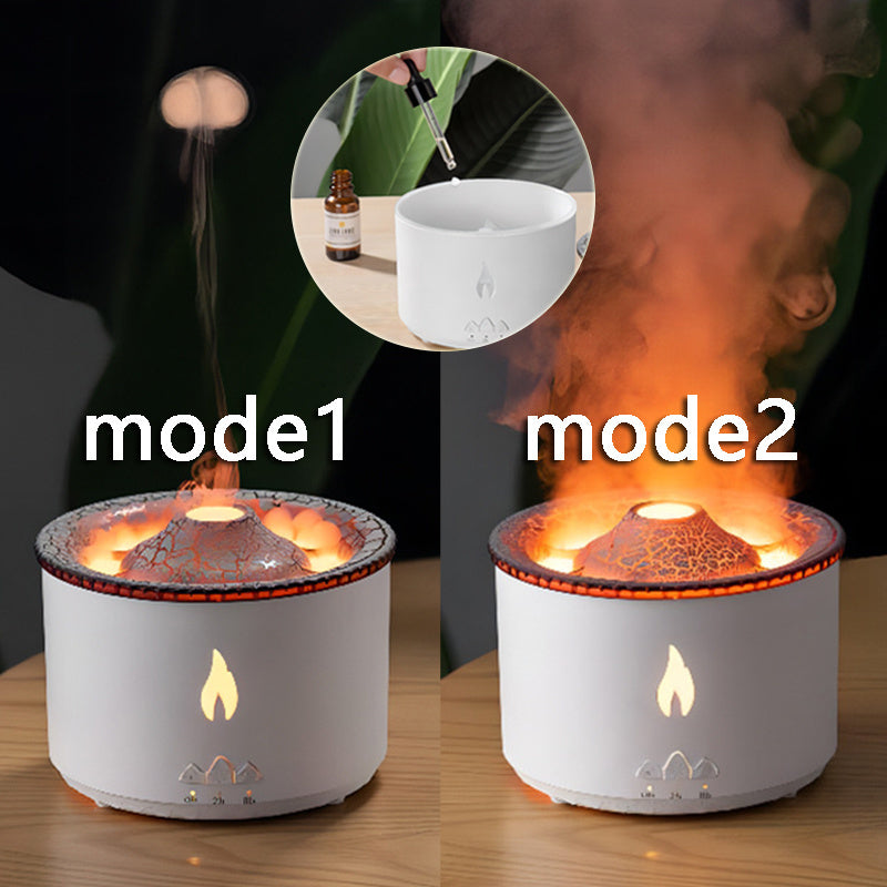 New Creative Ultrasonic Essential Oil Humidifier Volcano Aromatherapy Machine Spray Jellyfish Air Flame Humidifier Diffuser null