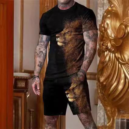 Short-sleeved Shorts Two-piece Sports And Leisure Men's Suit