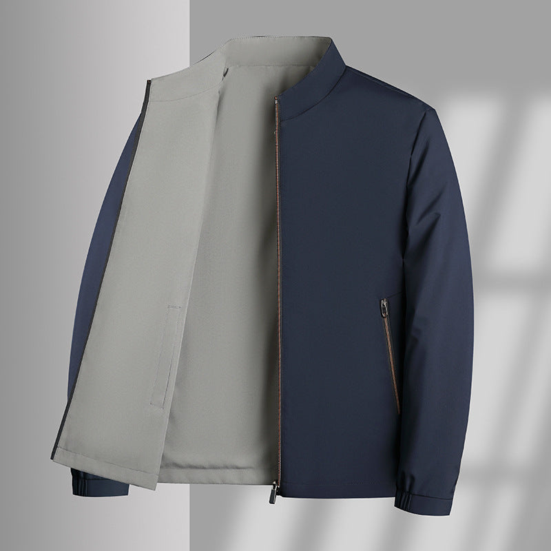 Men's Double-sided Stand Collar Casual Loose Windproof Jacket