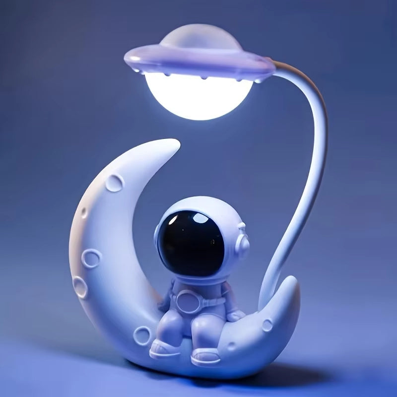 Creative Moon Astronaut Nightlight, LED Small Desk Lamp For Bedroom Decoration, Christmas Gift Modern Desk Lamp For Bedroom Decor, Ideal Christmas Gift null