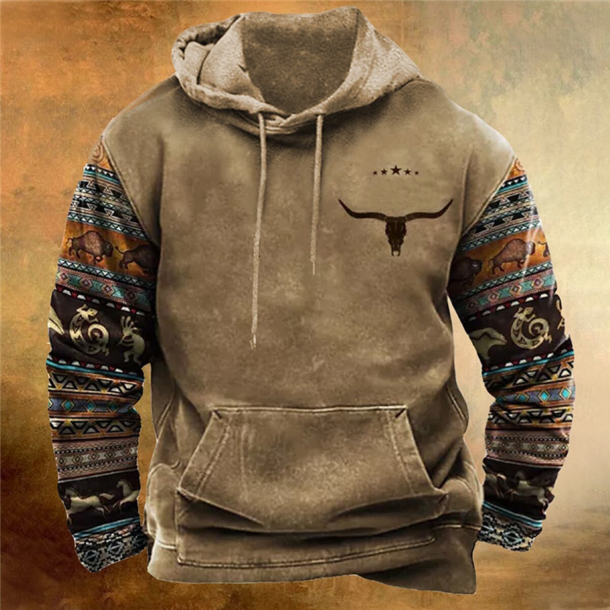 Men's Pullover Hoodie Bohemian Style null