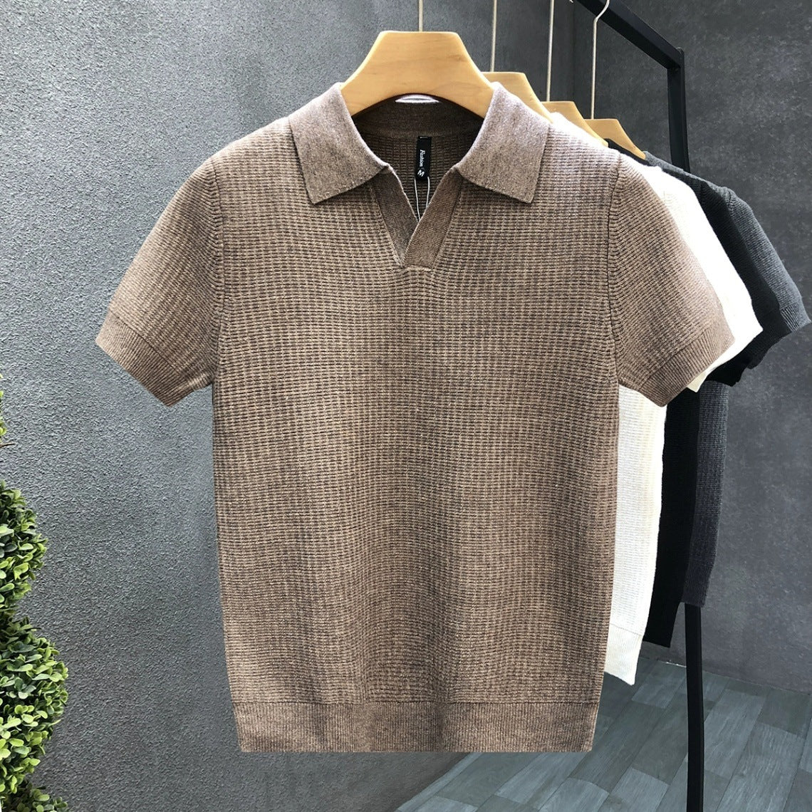 Fashion Summer Thin Knitted Polo Shirt For Men