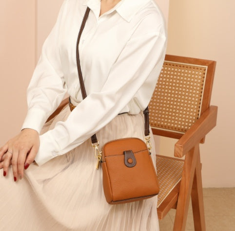 Lychee Pattern Mobile Phone Bag Small High Quality Leather Crossbody Bags For Women Wallet null