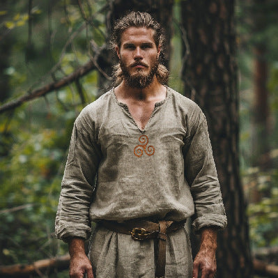 Summer Men's Linen Loose-fitting Casual Round-neck T-shirt 3D Short Sleeve