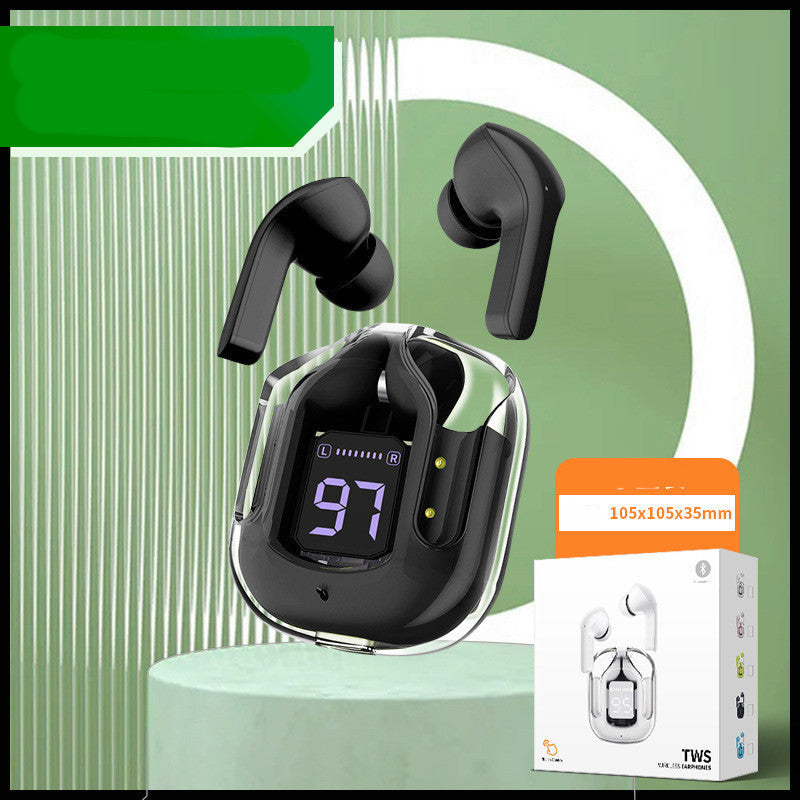 New Mini Transparent Wireless Bluetooth Headset Digital Display ENC Noise Reduction True Wireless Sports Music null