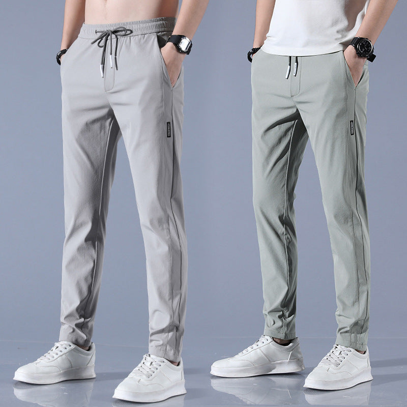 Summer Ice Silk Men's Stretch Breathable Straight Sports Trousers null