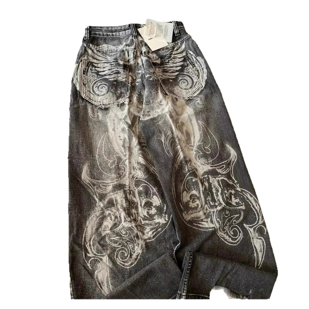 Men's And Women's Retro High-Street Y2K Streetwear Straight-Leg Trousers