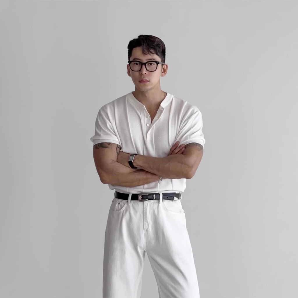 Vertical Stripes Slim Fit Business Ice Silk T-shirt