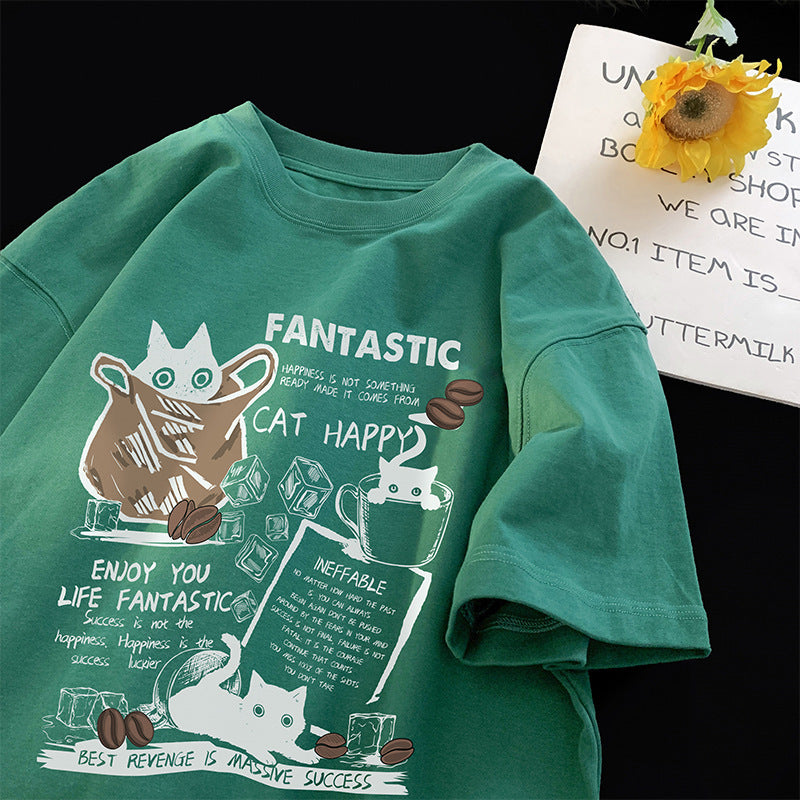 Men's Short-sleeved T-shirt Loose Half-sleeve Top