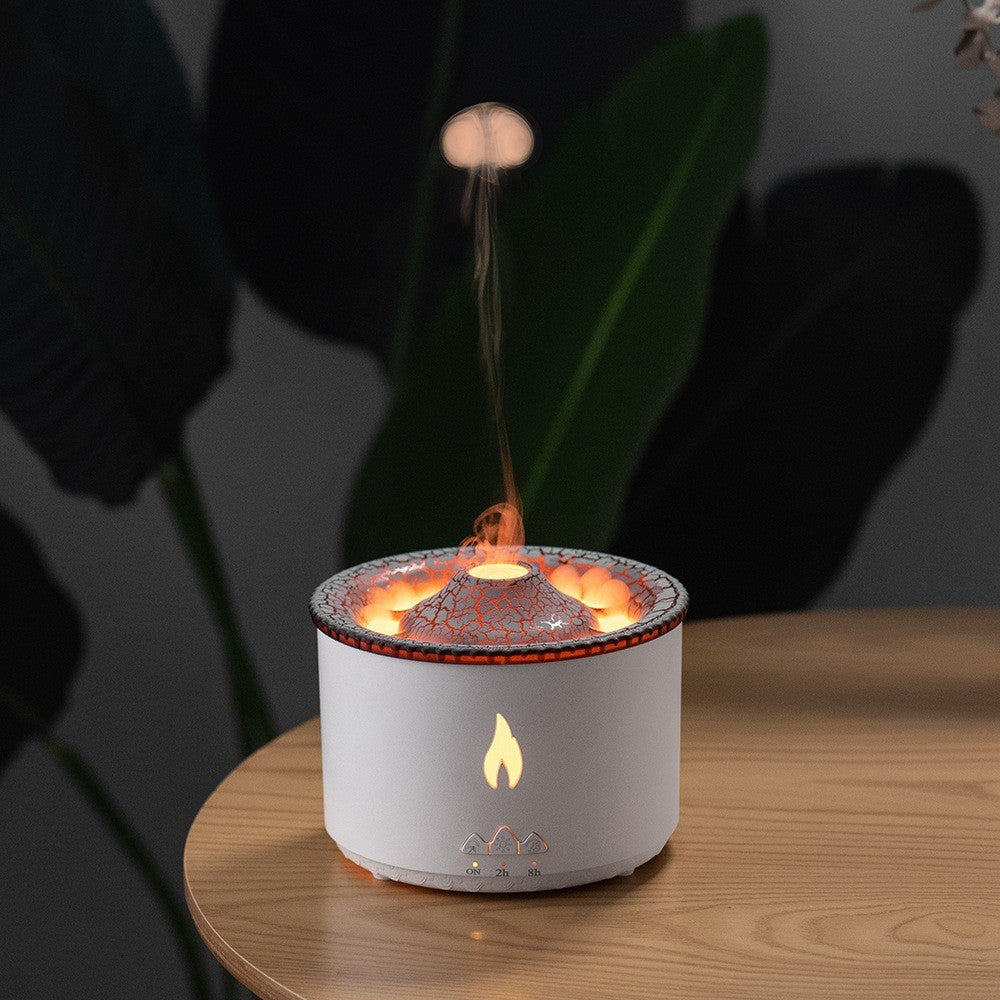 New Creative Ultrasonic Essential Oil Humidifier Volcano Aromatherapy Machine Spray Jellyfish Air Flame Humidifier Diffuser null