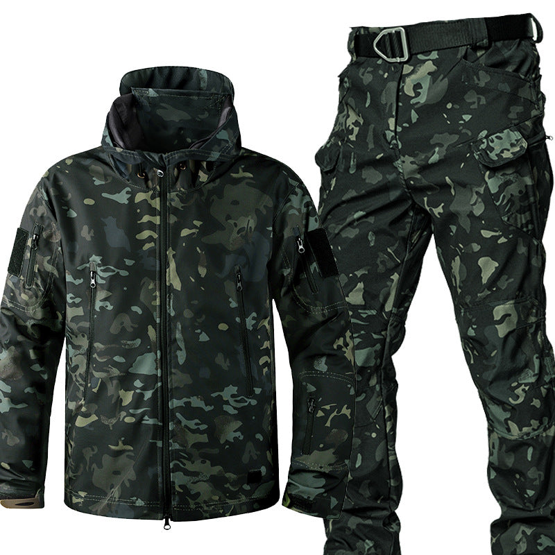 Camouflage Padded Jacket And Pants Suit for men, waterproof breathable windproof winter outdoor camouflage set