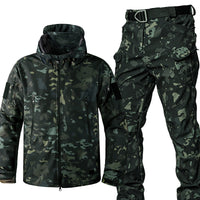 Camouflage Padded Jacket And Pants Suit for men, waterproof breathable windproof winter outdoor camouflage set