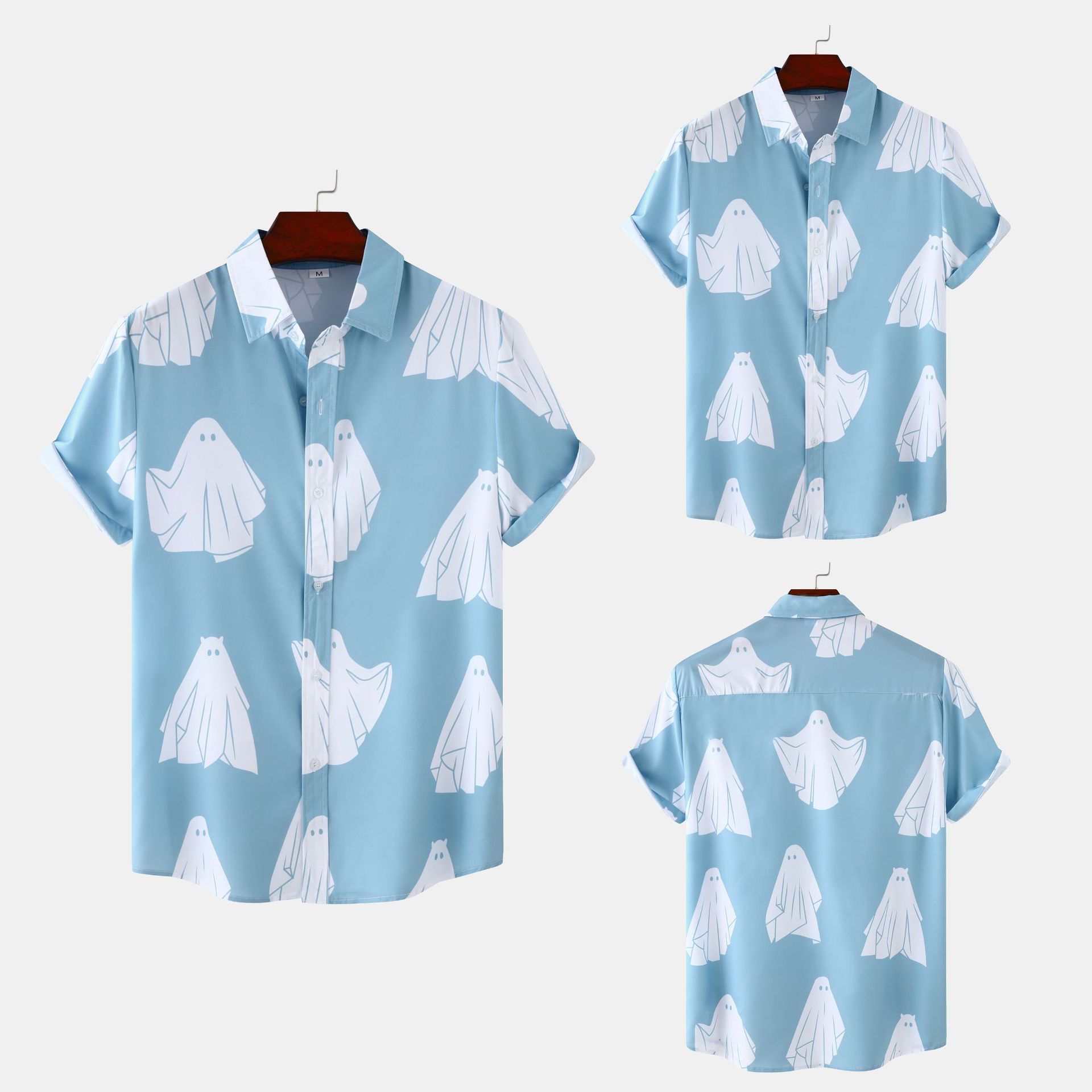 Digital 3D Printing Men's Loose Short Shirt