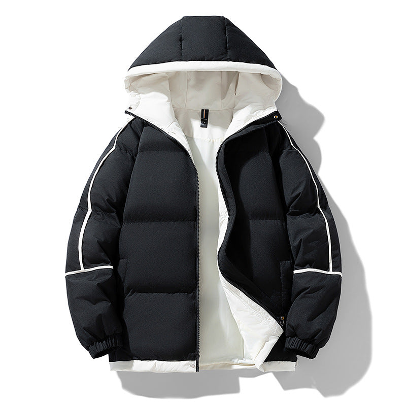 Men's Drop-shoulder Sleeve Hooded Casual Cotton-padded Clothes