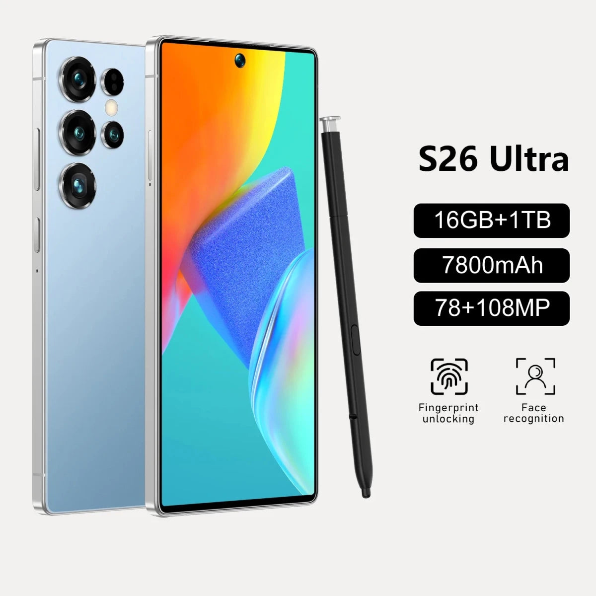 Best Selling Cellphones S26 16+1TB 48+108MP Global 5G Smartphone 7.3Inch Screen Cellphones for S26 ultra Smart Phone Blue Best Selling Cellphones S26 16+1TB 48+108MP Global 5G Smartphone 7.3Inch Screen Cellphones for S26 ultra Smart Phone - shop_name