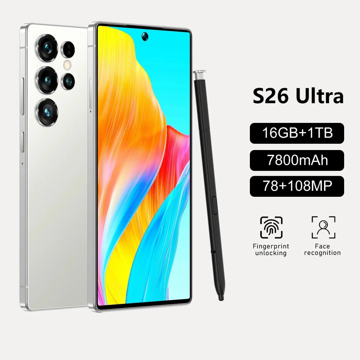 Best Selling Cellphones S26 16+1TB 48+108MP Global 5G Smartphone 7.3Inch Screen Cellphones for S26 ultra Smart Phone White Best Selling Cellphones S26 16+1TB 48+108MP Global 5G Smartphone 7.3Inch Screen Cellphones for S26 ultra Smart Phone - shop_name